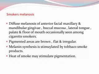 Smokers melanosis