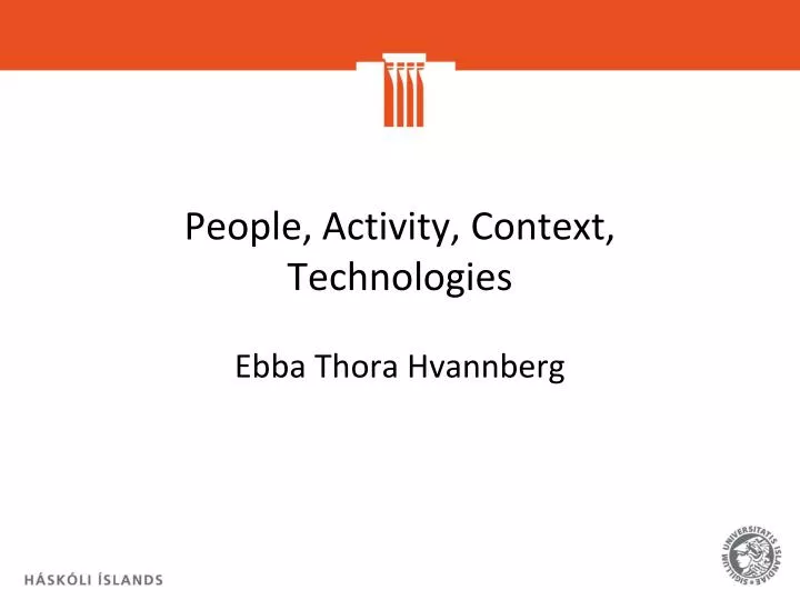 people activity context technologies