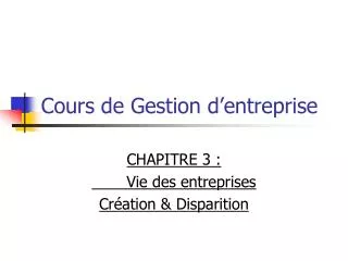 cours de gestion d entreprise