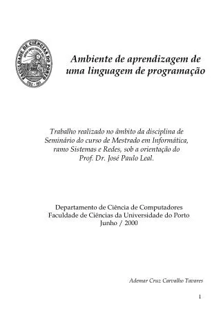 ambiente de aprendizagem de uma linguagem de programa o