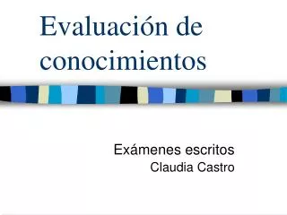evaluaci n de conocimientos