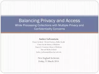 Amber LaFountain Project Archivist - Private Practices, Public Health