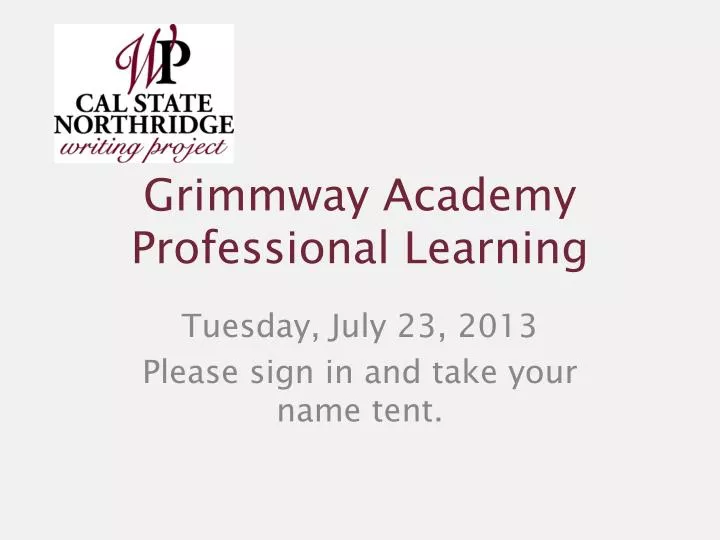 grimmway academy professional learning