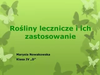 ro liny lecznicze i ich zastosowanie