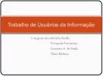 Trabalho de Usuários da Informação - slide 1