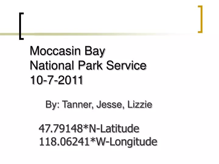 moccasin bay national park service 10 7 2011