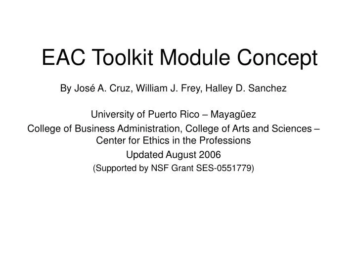 eac toolkit module concept