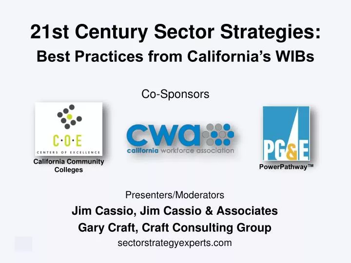 21st century sector strategies best practices from california s wibs