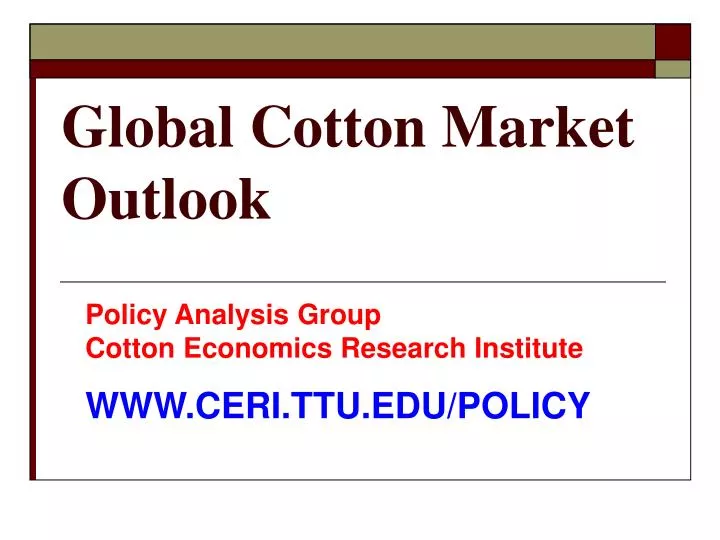 global cotton market outlook