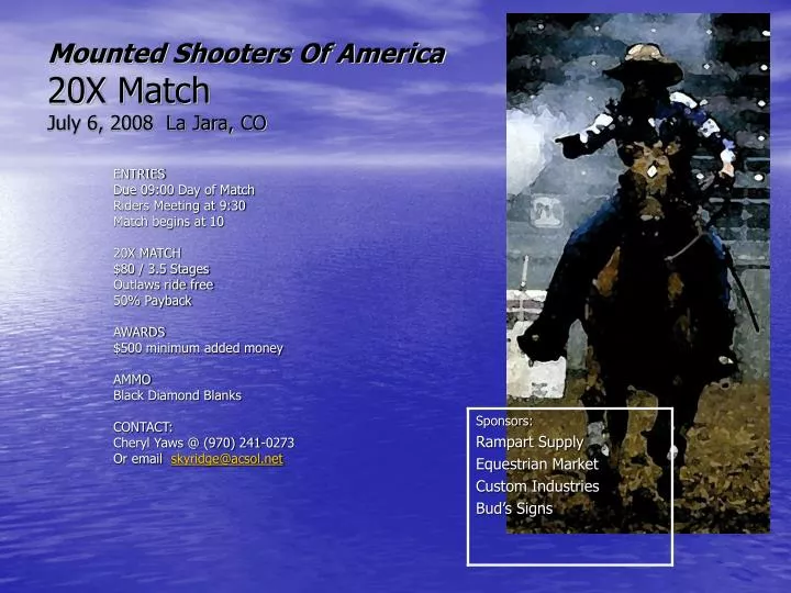 mounted shooters of america 20x match july 6 2008 la jara co