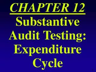 CHAPTER 12 Substantive Audit Testing: Expenditure Cycle