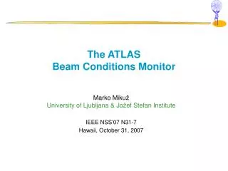 The ATLAS Beam Conditions Monitor