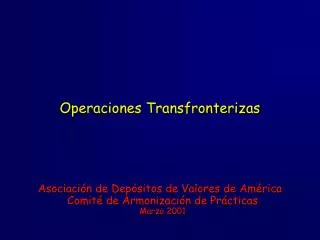 operaciones transfronterizas
