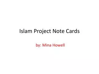 Islam Project Note Cards