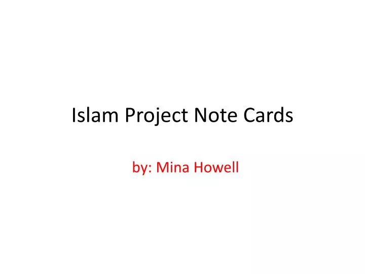 islam project note cards