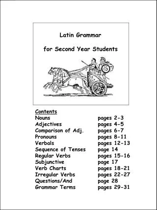 Latin Grammar for Second Year Students