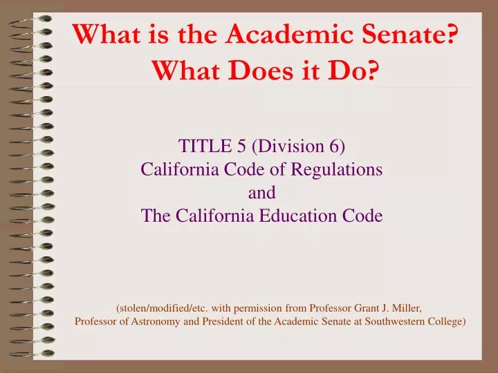 what is the academic senate what does it do