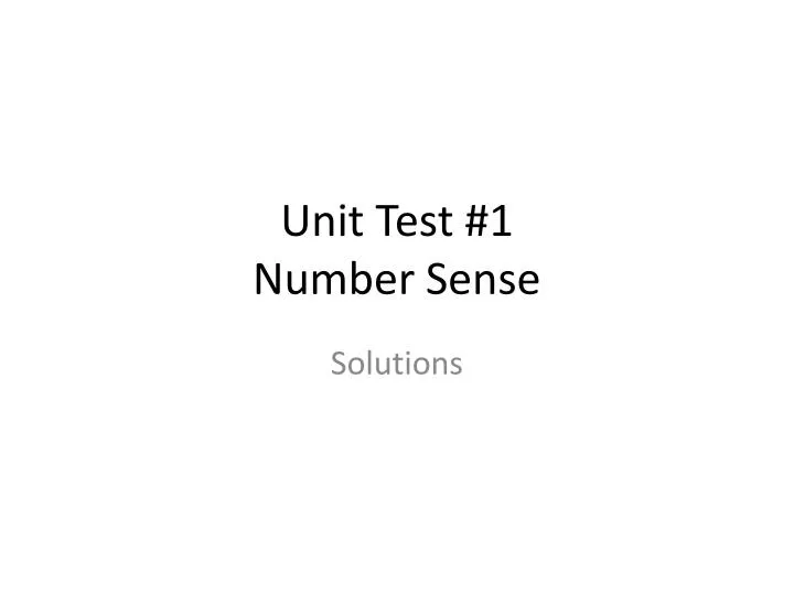 unit test 1 number sense