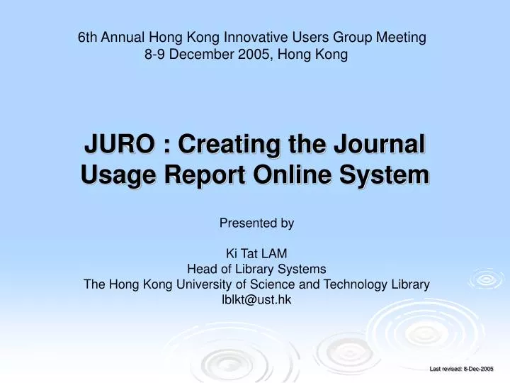 juro creating the journal usage report online system
