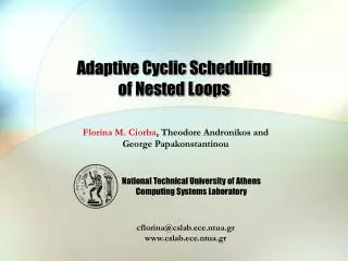 Adaptive Cyclic Scheduling of Nested Loops