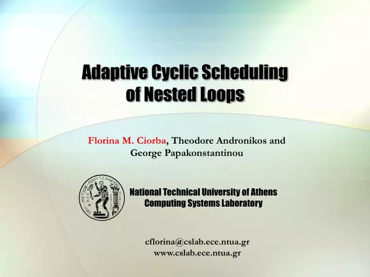 adaptive cyclic scheduling of nested loops