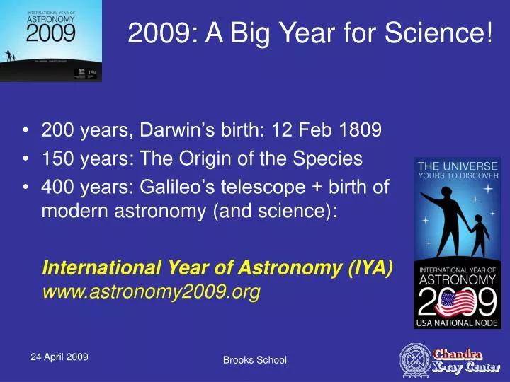 2009 a big year for science
