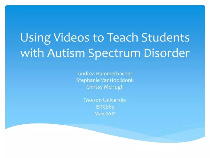 using videos to teach students with autism spectrum disorder