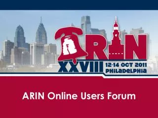 ARIN Online Users Forum