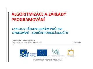 algoritmizace a z klady programov n