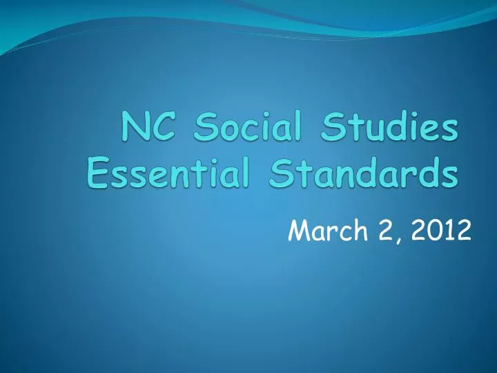 nc social studies essential standards