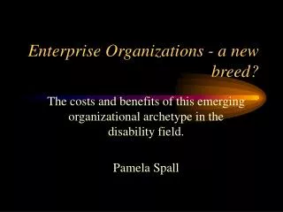 Enterprise Organizations - a new breed?