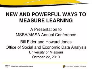 NEW AND POWERFUL WAYS TO MEASURE LEARNING