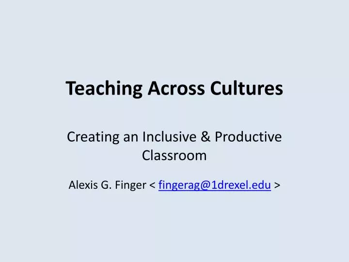 teaching across cultures