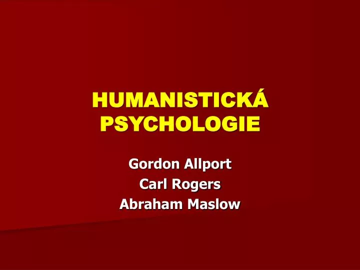 humanistick psychologie