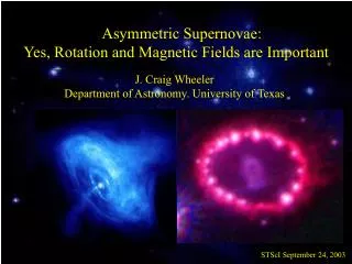 Asymmetric Supernovae: Yes, Rotation and Magnetic Fields are Important J. Craig Wheeler