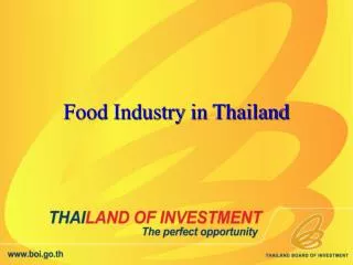 Food Industry in Thailand