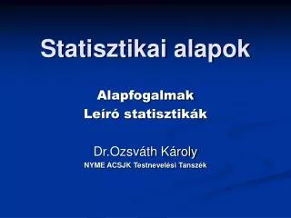 statisztikai alapok