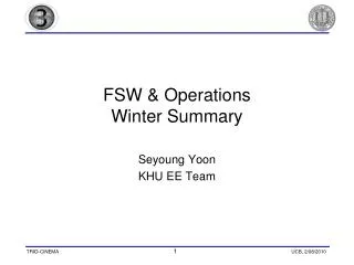 FSW &amp; Operations Winter Summary