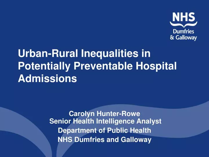 urban rural inequalities in potentially preventable hospital admissions
