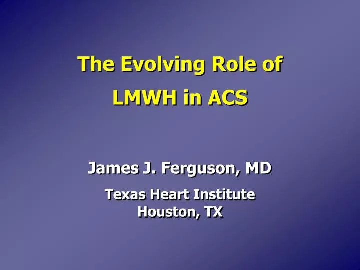 the evolving role of lmwh in acs