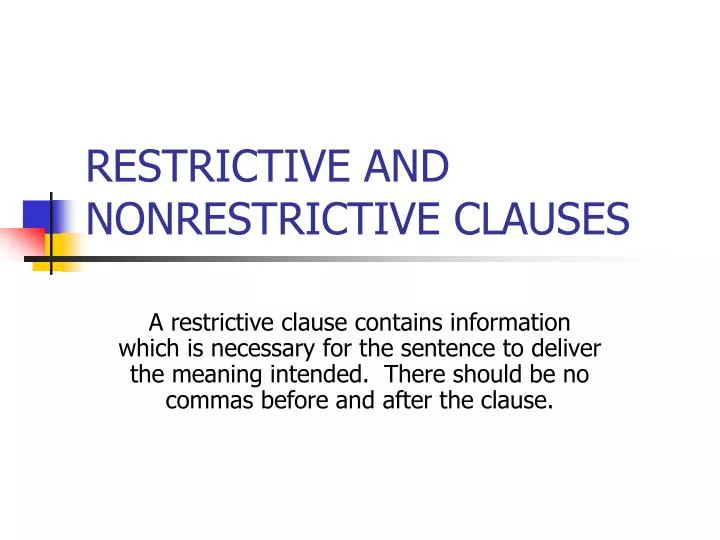 restrictive and nonrestrictive clauses