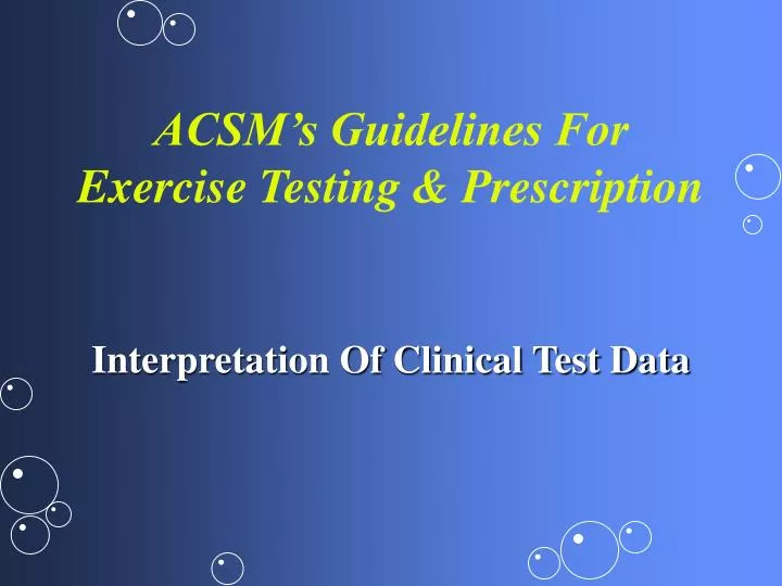acsm s guidelines for exercise testing prescription
