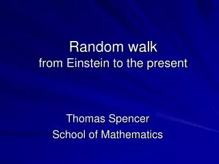 Random walk from Einstein to the present