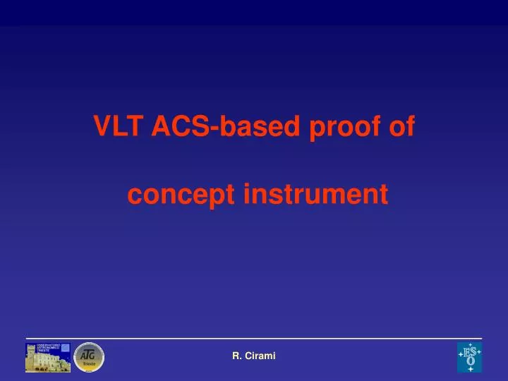 vlt acs based proof of concept instrument