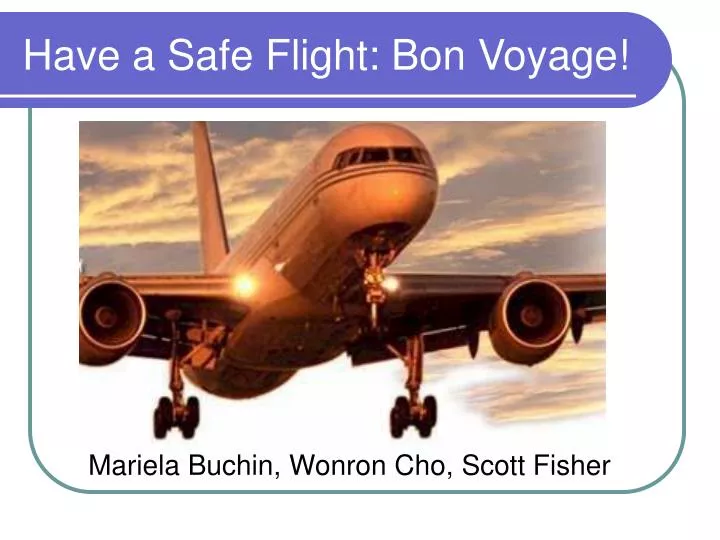 have a safe flight bon voyage