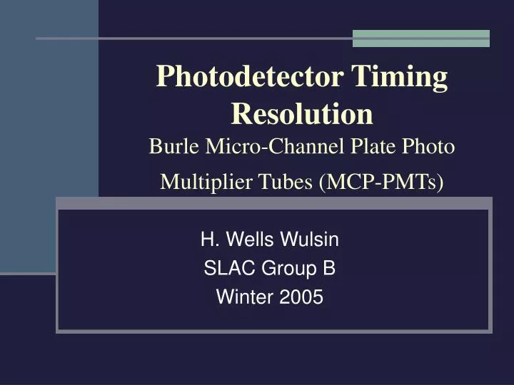 photodetector timing resolution burle micro channel plate photo multiplier tubes mcp pmts