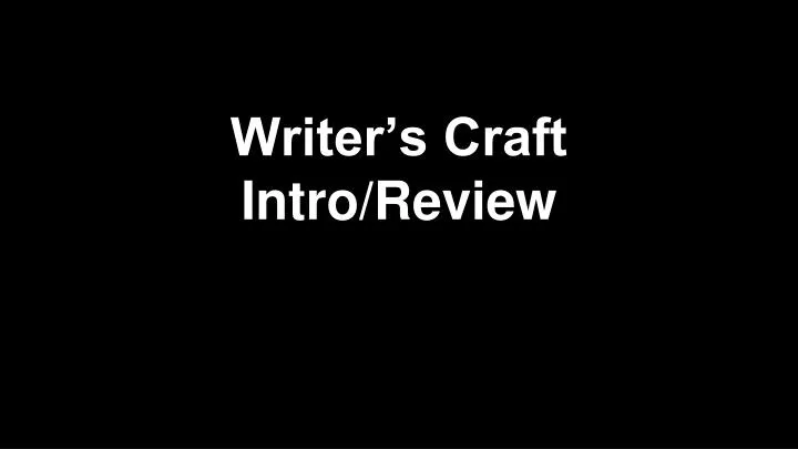 writer s craft intro review