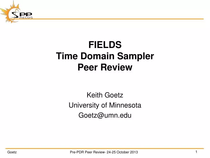 fields time domain sampler peer review