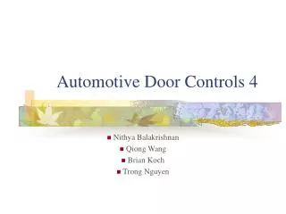 Automotive Door Controls 4