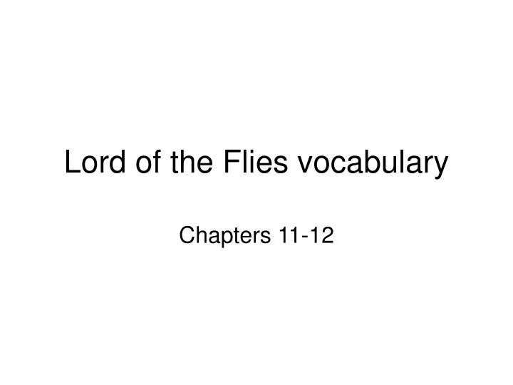 lord of the flies vocabulary